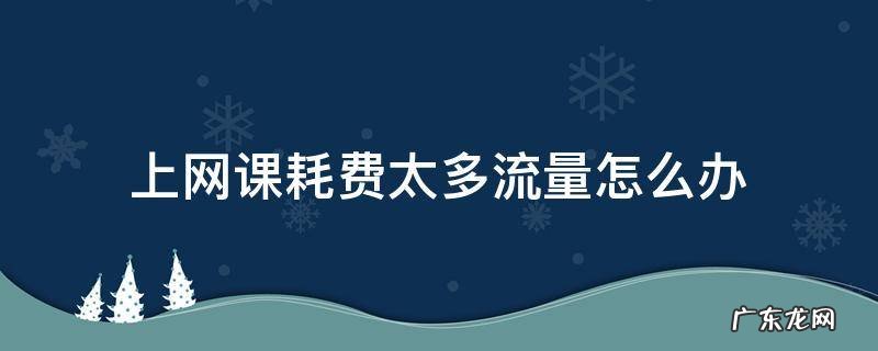 上网课耗费太多流量怎么办 上网课耗流量多吗