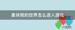 麦块我的世界怎么进入游戏 麦块我的世界盒子怎么进入游戏