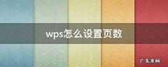 wps怎么设置页数大小 wps怎么设置页数