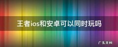 王者ios与安卓可以一起玩吗 王者ios和安卓可以同时玩吗