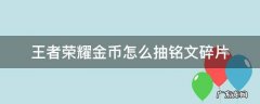 王者荣耀铭文碎片怎么抽取 王者荣耀金币怎么抽铭文碎片