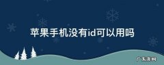 苹果手机没有id可以使用吗? 苹果手机没有id可以用吗
