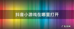 抖音小游戏在哪里打开 抖音小游戏在哪里打开里没有小程序