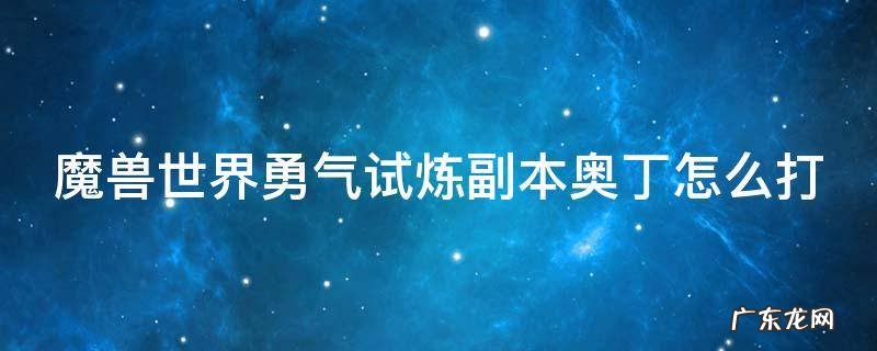 魔兽世界勇气试炼副本奥丁怎么打的 魔兽世界勇气试炼副本奥丁怎么打