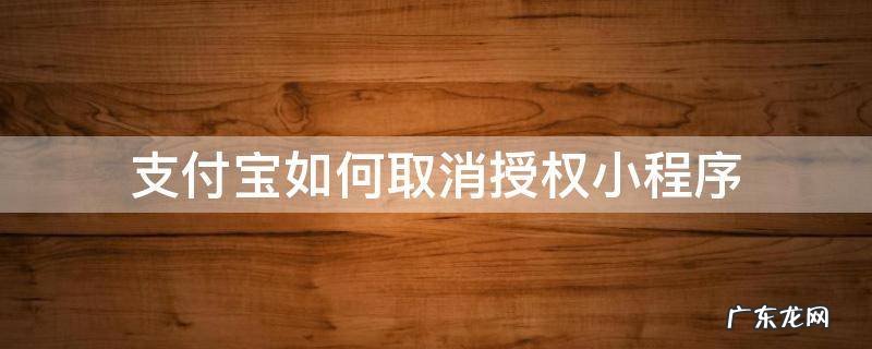 支付宝小程序怎么取消授权 支付宝如何取消授权小程序