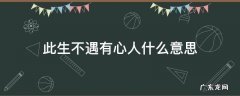 此生不遇有心人什么意思下一句 此生不遇有心人什么意思