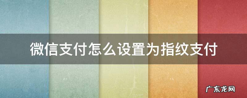 微信支付方式怎么设置为指纹支付 微信支付怎么设置为指纹支付