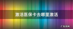 激活医保卡去哪里激活 网上激活医保卡去哪里激活