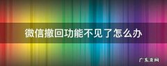 微信撤回功能不见了怎么办 微信信息撤回功能不见了