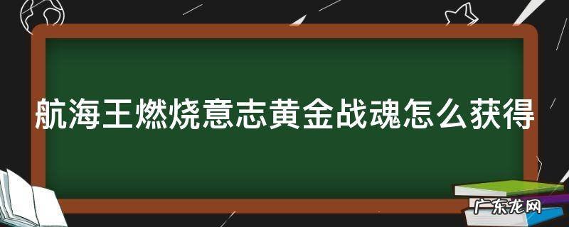 航海王燃烧意志黄金战魂怎么获得的 航海王燃烧意志黄金战魂怎么获得