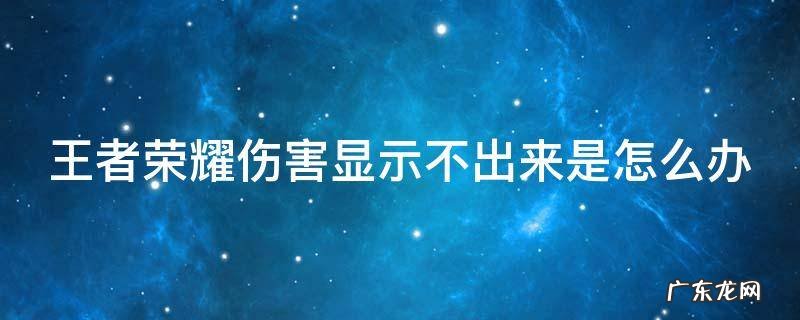 王者荣耀伤害显示不出来是怎么办 王者荣耀伤害显示不出来是怎么回事