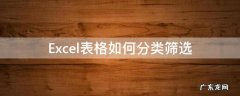 Excel表格如何分类筛选 excel表格如何分类筛选求和