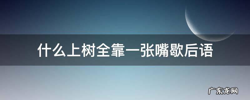 什么上树全靠一张嘴歇后语 什么上树全靠一张嘴
