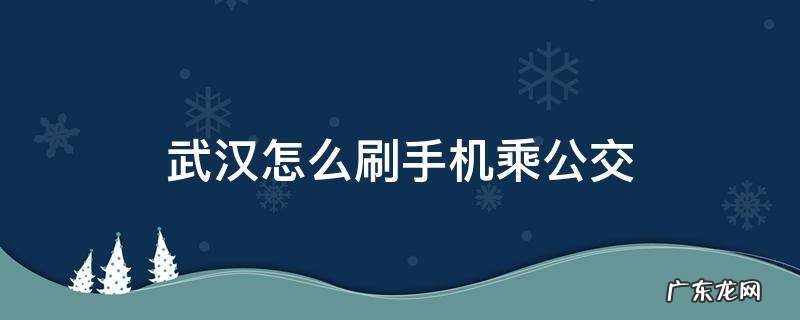 武汉如何用手机刷公交卡 武汉怎么刷手机乘公交