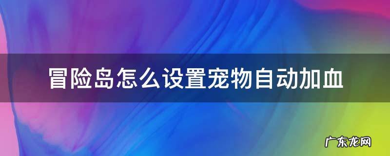 冒险岛宠物补血怎么设置 冒险岛怎么设置宠物自动加血