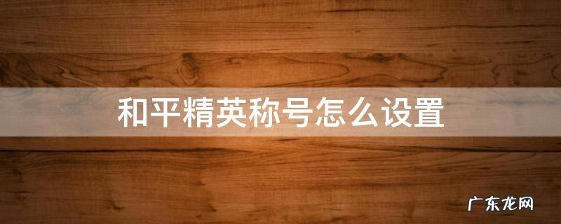 和平精英称号怎么设置显示 和平精英称号怎么设置