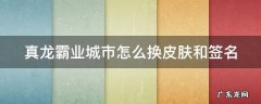 真龙霸业皮肤怎么弄 真龙霸业城市怎么换皮肤和签名