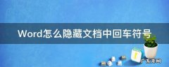 Word怎么隐藏文档中回车符号 word文档里回车符号如何隐藏