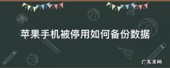 iphone停用能备份手机数据吗 苹果手机被停用如何备份数据