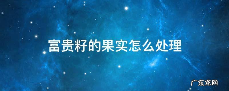 富贵籽果实掉了之后,怎么修剪 富贵籽的果实怎么处理