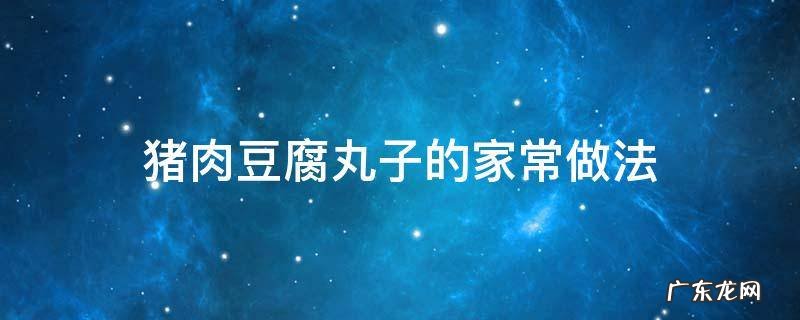 猪肉豆腐丸子的家常做法 猪肉豆腐肉丸子的家常做法