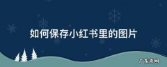 怎样保存小红书里的图片 如何保存小红书里的图片