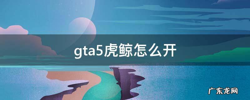 gta5虎鲸怎么开 gta5虎鲸怎么开任务