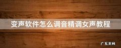 变声软件怎么调音精调女声教程 变声软件怎么调音精调女声教程视频