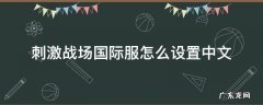 绝地求生刺激战场国际服怎么调中文 刺激战场国际服怎么设置中文