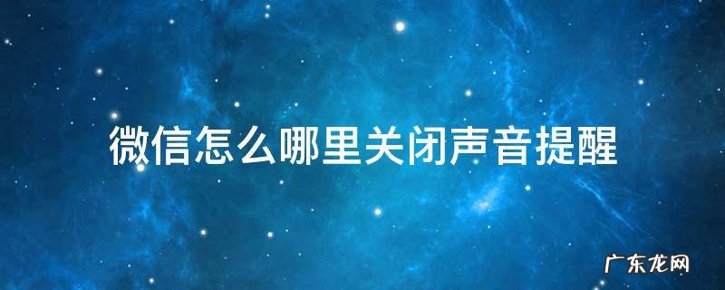 怎么关闭微信的声音提醒 微信怎么哪里关闭声音提醒