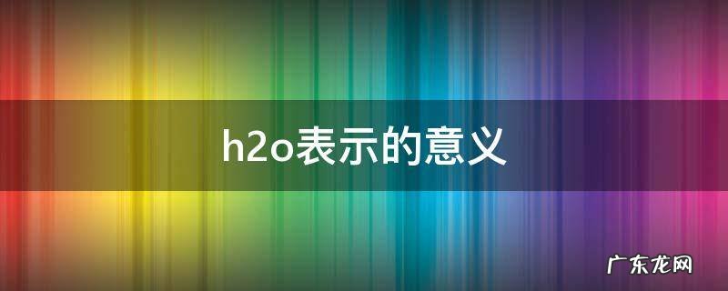 h2o表示的意义 h2o表示的意义宏观