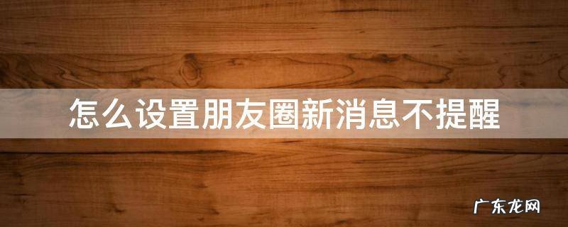 怎么设置朋友圈新消息不提醒 朋友圈怎么设置不提醒功能