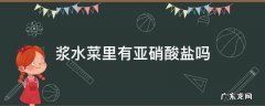 浆水菜里有亚硝酸盐吗 浆水菜中没放盐含亚硝酸盐吗