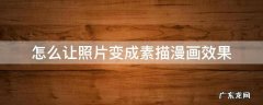 怎么让照片变成素描漫画效果 图片怎么弄成素描或者动漫图片