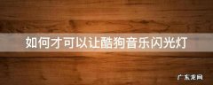 如何才可以让酷狗音乐闪光灯 酷狗音乐怎么灯光跟音乐闪