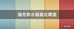 经典福克斯水箱盖在哪 福克斯水箱盖在哪里
