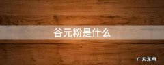 谷元粉是什么 谷元粉是什么做的