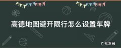 高德地图避开限行在哪设置 高德地图避开限行怎么设置车牌