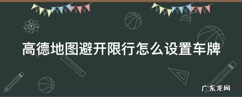 高德地图避开限行在哪设置 高德地图避开限行怎么设置车牌