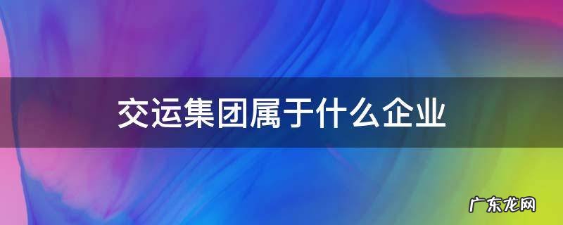 交运集团属于什么单位 交运集团属于什么企业