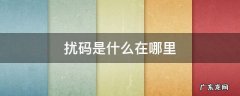 扰码是什么在哪里 扰码信息是什么