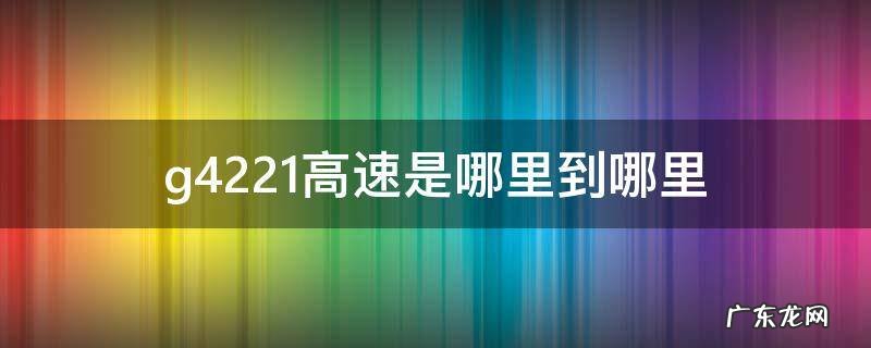 g4221高速是哪里到哪里 g4202高速是哪里到哪里