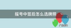 摇号中签后怎么选牌照 摇号中签后怎么选牌照号
