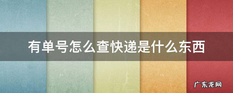 有单号怎么查快递是什么东西 有单号怎么查是哪个快递