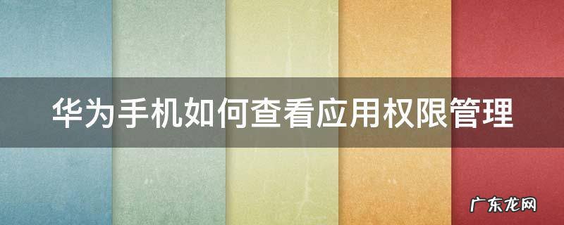 华为手机如何查看应用权限管理 华为手机怎么查看应用权限