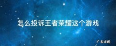 怎么投诉王者荣耀这个游戏 怎么投诉王者荣耀这个游戏的匹配机制