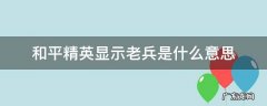 和平精英显示老兵是什么意思 和平精英后面有个老兵是什么意思