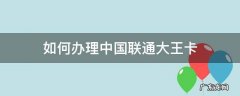 如何办理中国联通大王卡 联通卡怎么办理大王卡