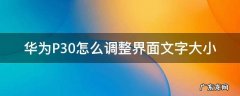 华为p30怎么把字调大 华为P30怎么调整界面文字大小