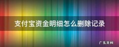 支付宝资金明细怎么删除记录 怎么清除支付宝资金明细记录
